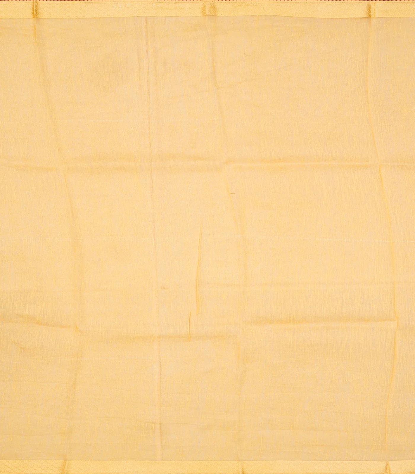 Sandal Handloom Linen Saree With Printed Floral Motifs-Sandal