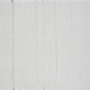 Mint Green Woven Linen Saree With Embroidered Floral Motifs-Mint Green