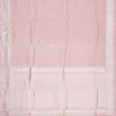 Dusty Pink Handwoven Linen Saree With Coin Motifs-Dusty Pink