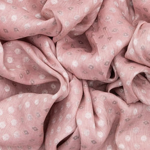 Dusty Pink Handwoven Linen Saree With Coin Motifs-Dusty Pink