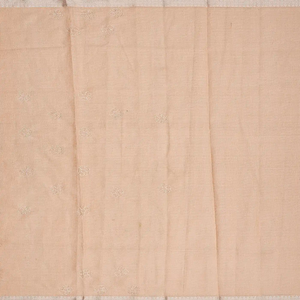 Light Peach Woven Linen Saree With Embroidered Floral Motifs-Light Peach