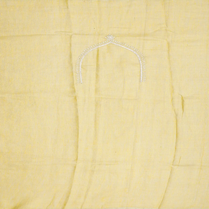 Yellow Woven Linen Saree With Embroidered Floral Motifs-Yellow