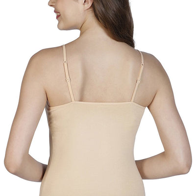 Spaghetti Strap Body Hugging Modal Camisole (Pack of 2) - Black-Nude