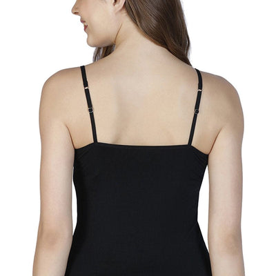 Spaghetti Strap Body Hugging Modal Camisole (Pack of 2) - Black-White