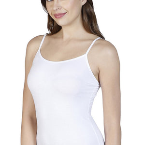 Spaghetti Strap Body Hugging Modal Camisole (Pack of 2) - Nude-White