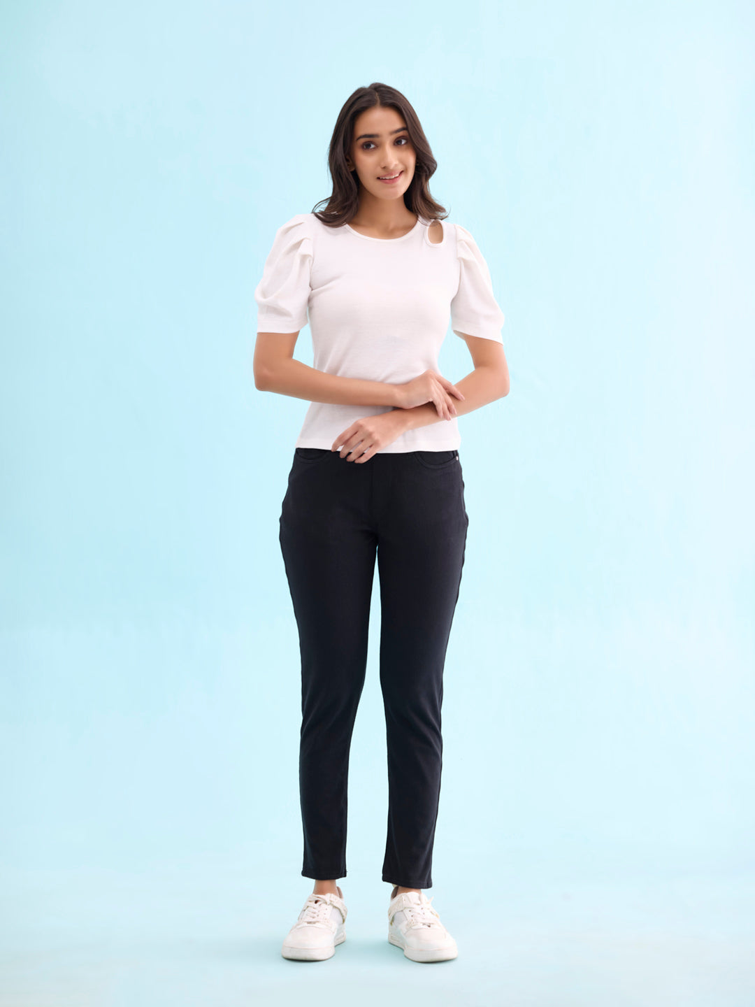 Women Solid Black Mid Rise Ultra Warm Jeggings