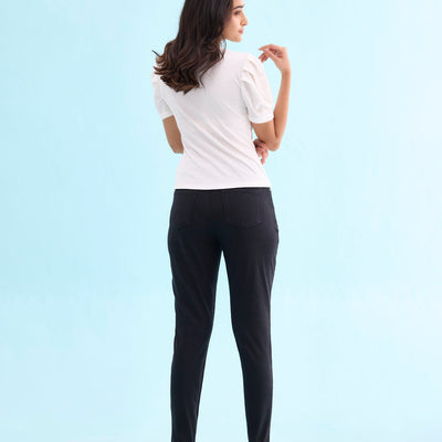 Women Solid Black Mid Rise Ultra Warm Jeggings