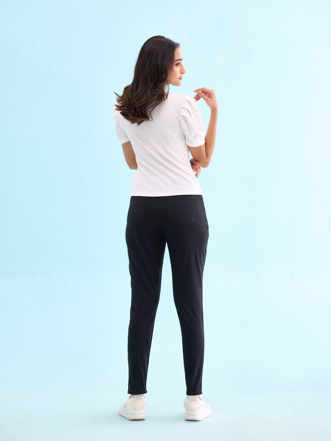 Women Solid Black Mid Rise Ultra Warm Jeggings