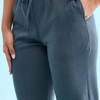Women Solid Olive Green Mid Rise Ultra Warm Jogger