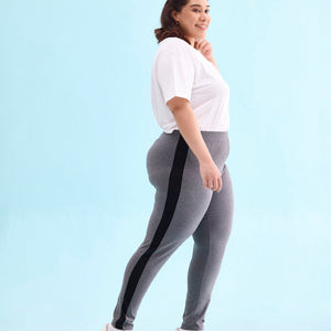 Women Antra Melange Cotton Side Stripe Active Leggings