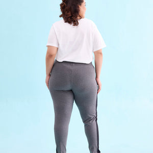 Women Antra Melange Cotton Side Stripe Active Leggings