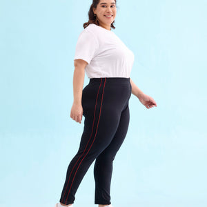 Women Solid Black Mid Rise Active Leggings