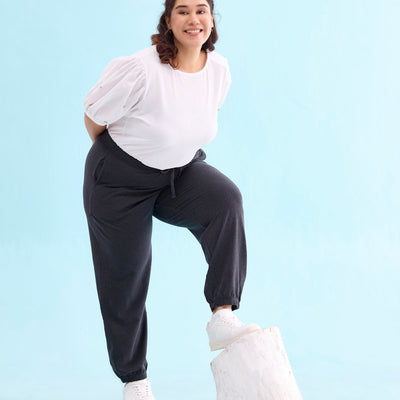 Women Solid Antra Melanges Mid Rise Casual Joggers