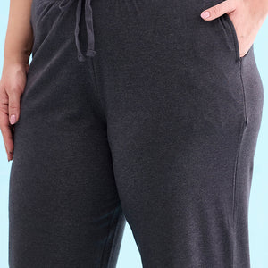 Women Solid Antra Melanges Mid Rise Casual Joggers