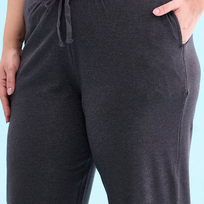 Women Solid Antra Melanges Mid Rise Casual Joggers