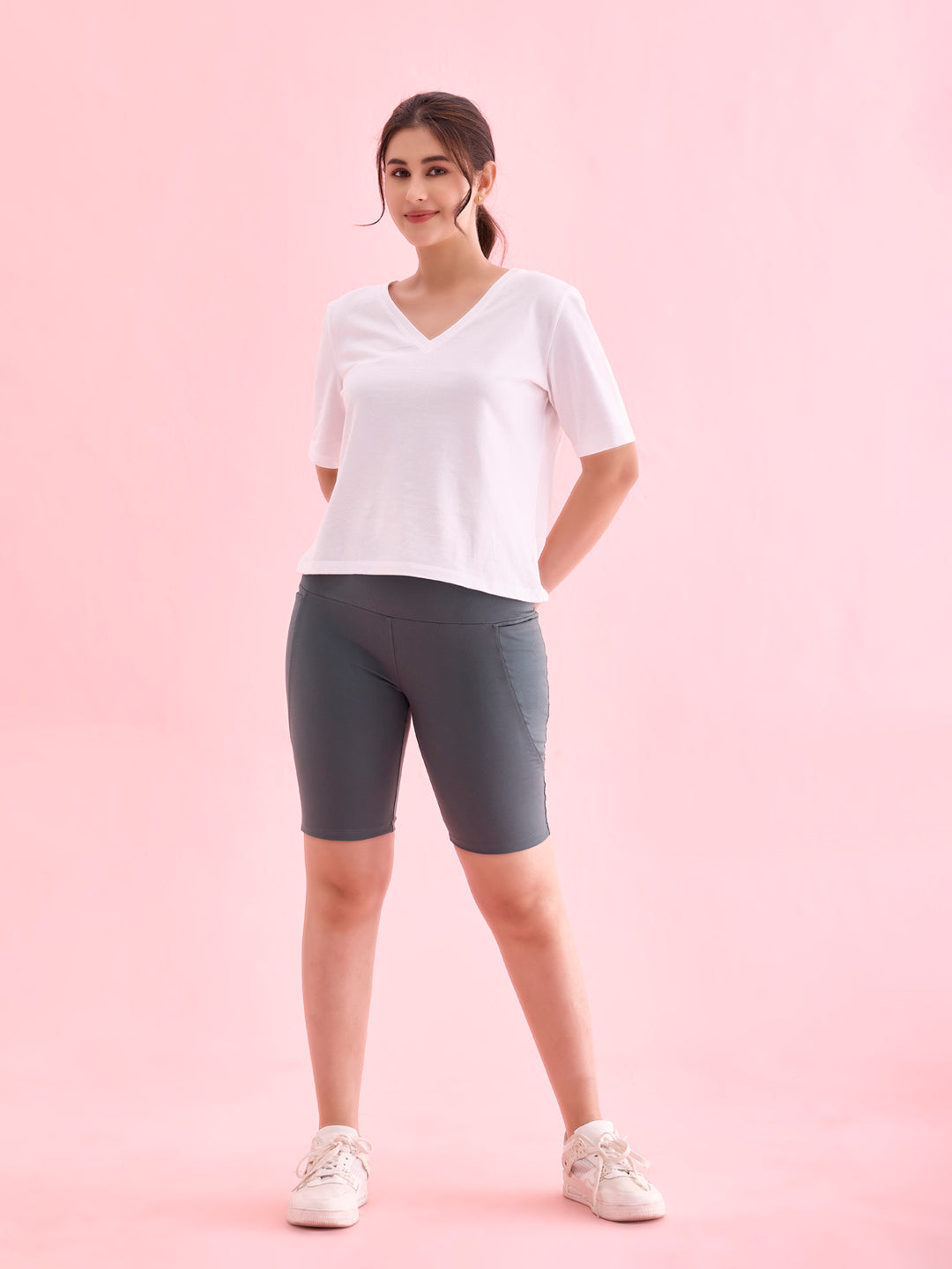 Women Solid Olive Green High Rise Active Shorts