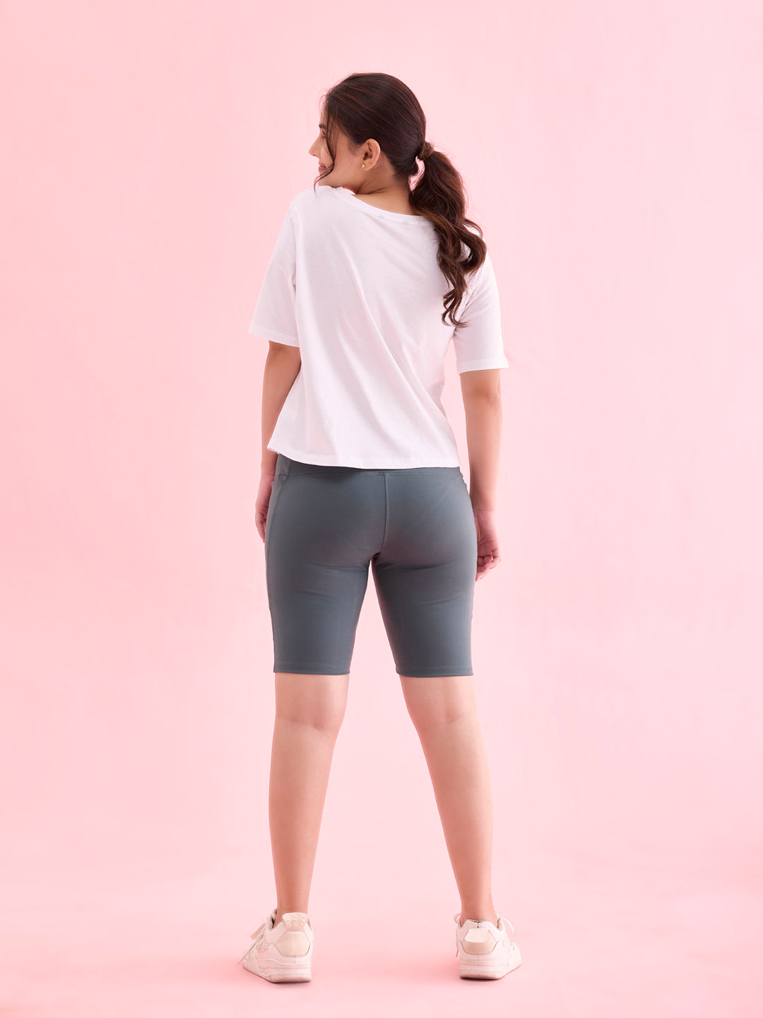 Women Solid Olive Green High Rise Active Shorts