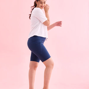 Women Solid Teal High Rise Active Shorts