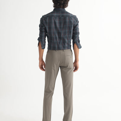 Rare Rabbit Men's Lome Navy Cotton Fabric Full Sleeves Checks Shirt