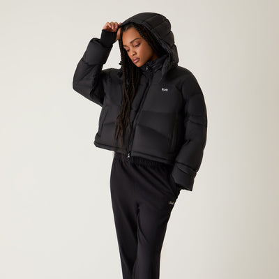 Kith Women Corey Hooded Nylon Puffer - Black