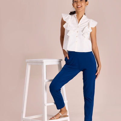 Women Solid Royal Cotton Kurti Pants