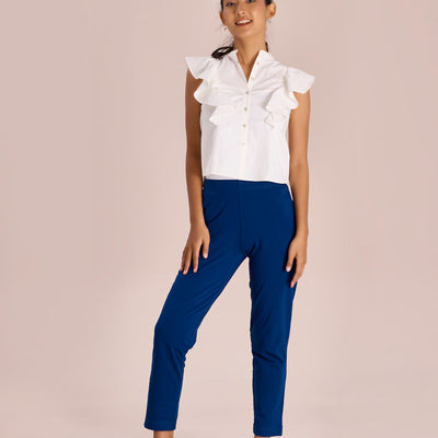 Women Solid Royal Cotton Kurti Pants