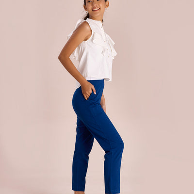 Women Solid Royal Cotton Kurti Pants