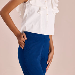 Women Solid Royal Cotton Kurti Pants