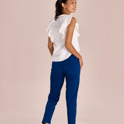 Women Solid Royal Cotton Kurti Pants