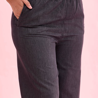 Women Solid Black Denims Wide Leg Pants