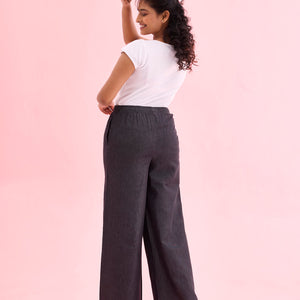 Women Solid Black Denims Wide Leg Pants