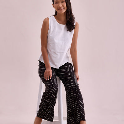 Women Black Viscose Mid Rise Printed Palazzo