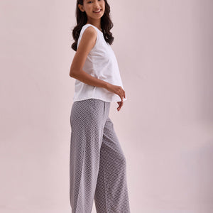 Women Grey Viscose Mid Rise Printed Palazzo