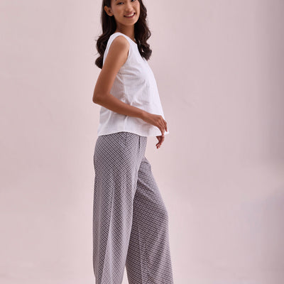 Women Grey Viscose Mid Rise Printed Palazzo