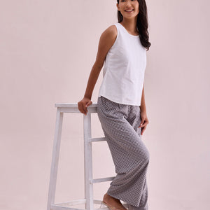 Women Grey Viscose Mid Rise Printed Palazzo