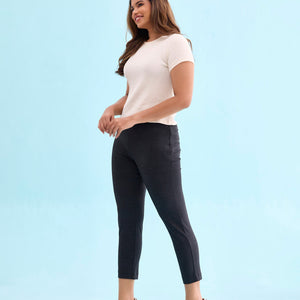 Women Printed Black Mid Rise Formal Pant