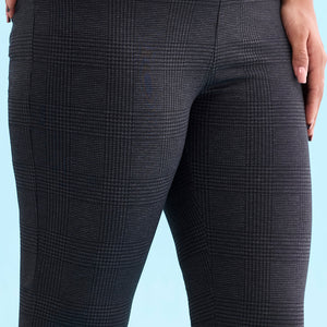 Women Printed Black Mid Rise Formal Pant