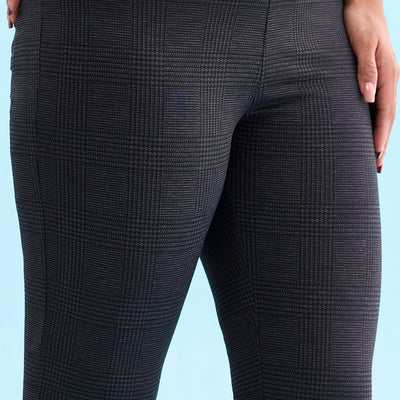 Women Printed Black Mid Rise Formal Pant