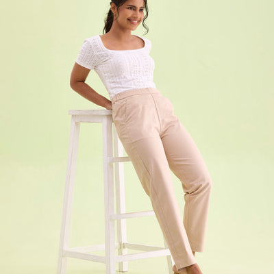 Women Khaki Chinos Trousers