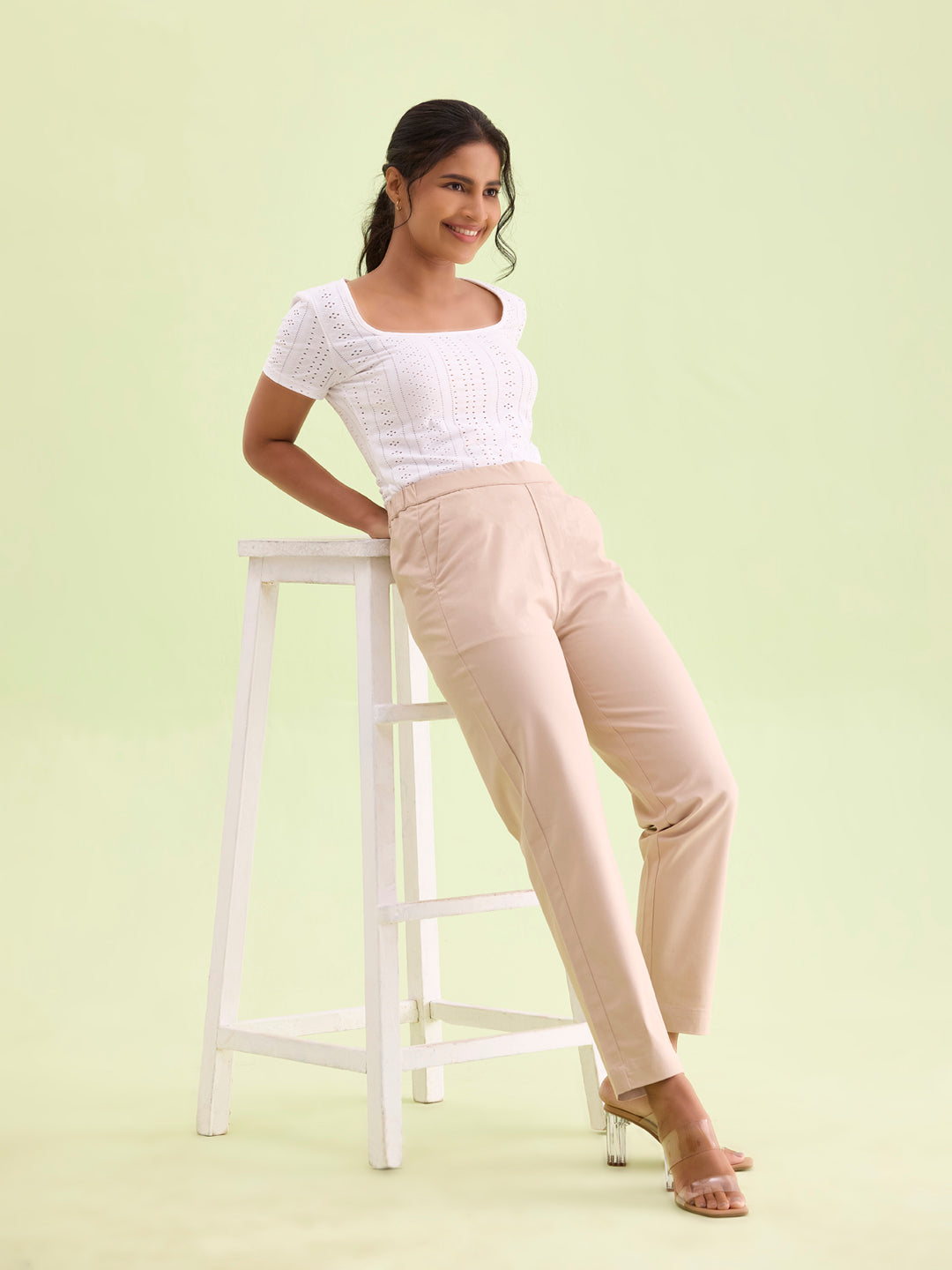 Women Khaki Chinos Trousers