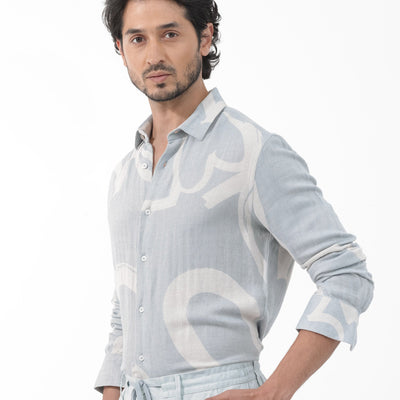 Rare Rabbit Mens Lusia Off White Cotton Fabric Regular Collar Herringbone Full Sleeves Regular Fit