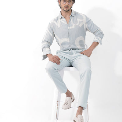 Rare Rabbit Mens Lusia Off White Cotton Fabric Regular Collar Herringbone Full Sleeves Regular Fit