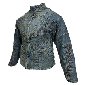 BIKER DENIM JACKET - VINTAGE BLUE