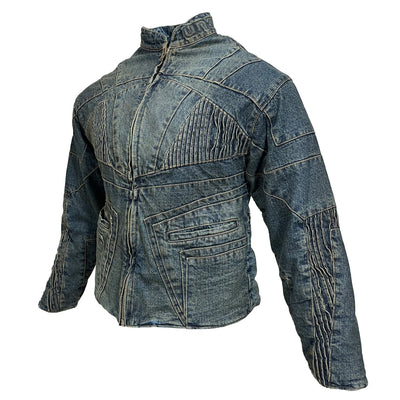 BIKER DENIM JACKET - VINTAGE BLUE