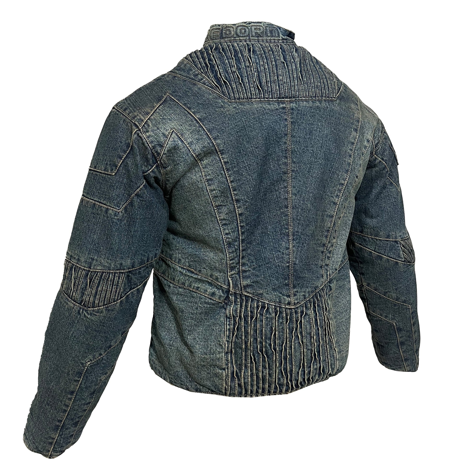 BIKER DENIM JACKET - VINTAGE BLUE