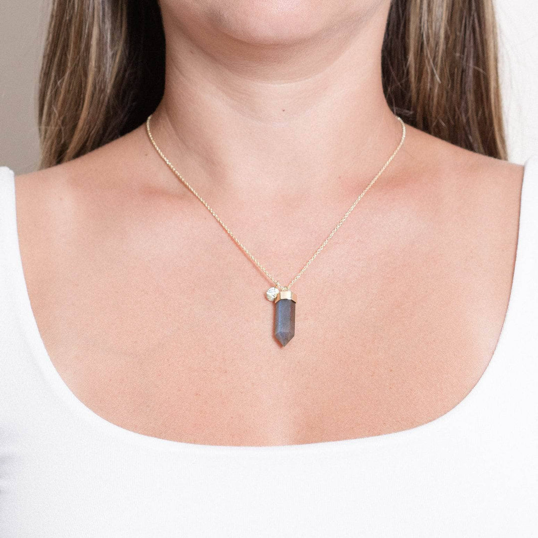 Labradorite Crystal Point Necklace