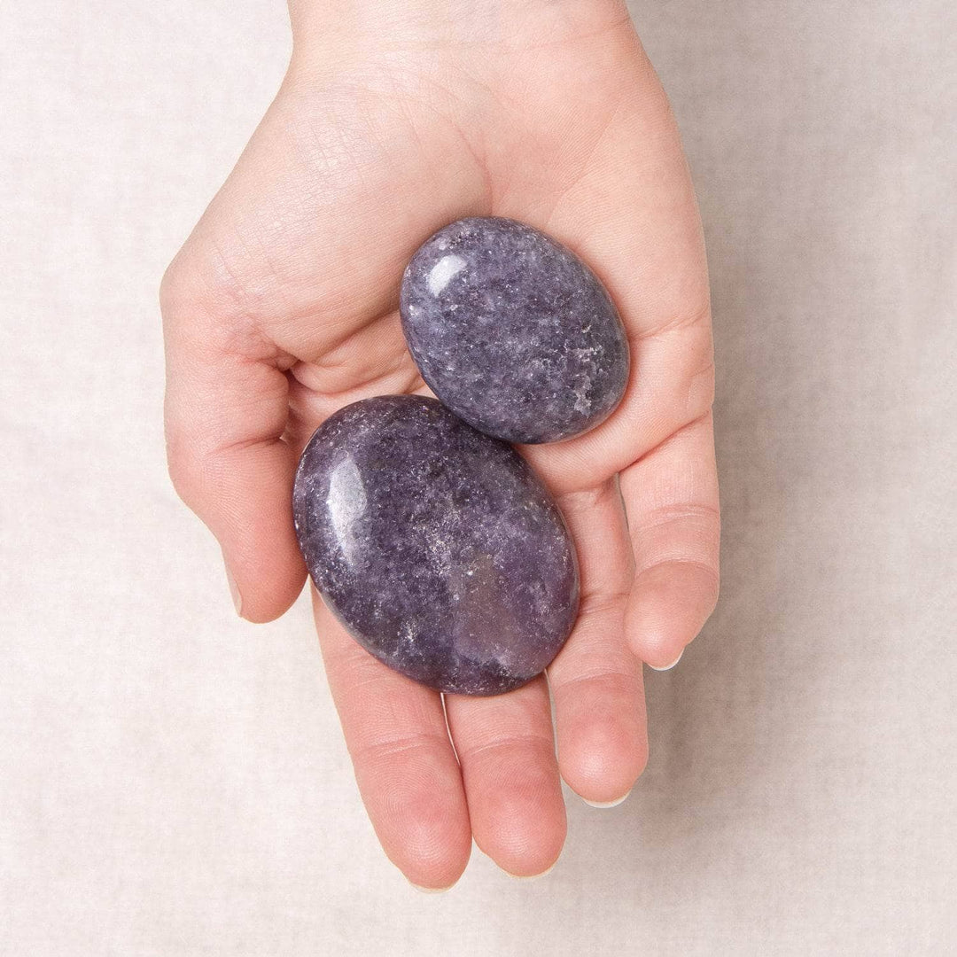 Lepidolite Palm Stone - AAA Premium Quality