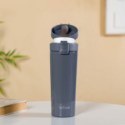 Thermox Double Wall Insulated Travel Mug With Strainer Onyx Grey 500ml