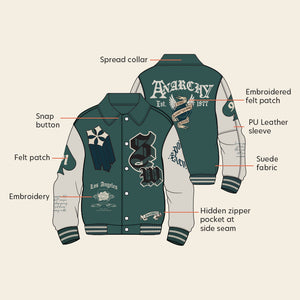 Legends Anarchy Dark Green Varsity Jacket