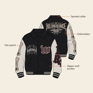 Legends Killing Glance Black Varsity Jacket